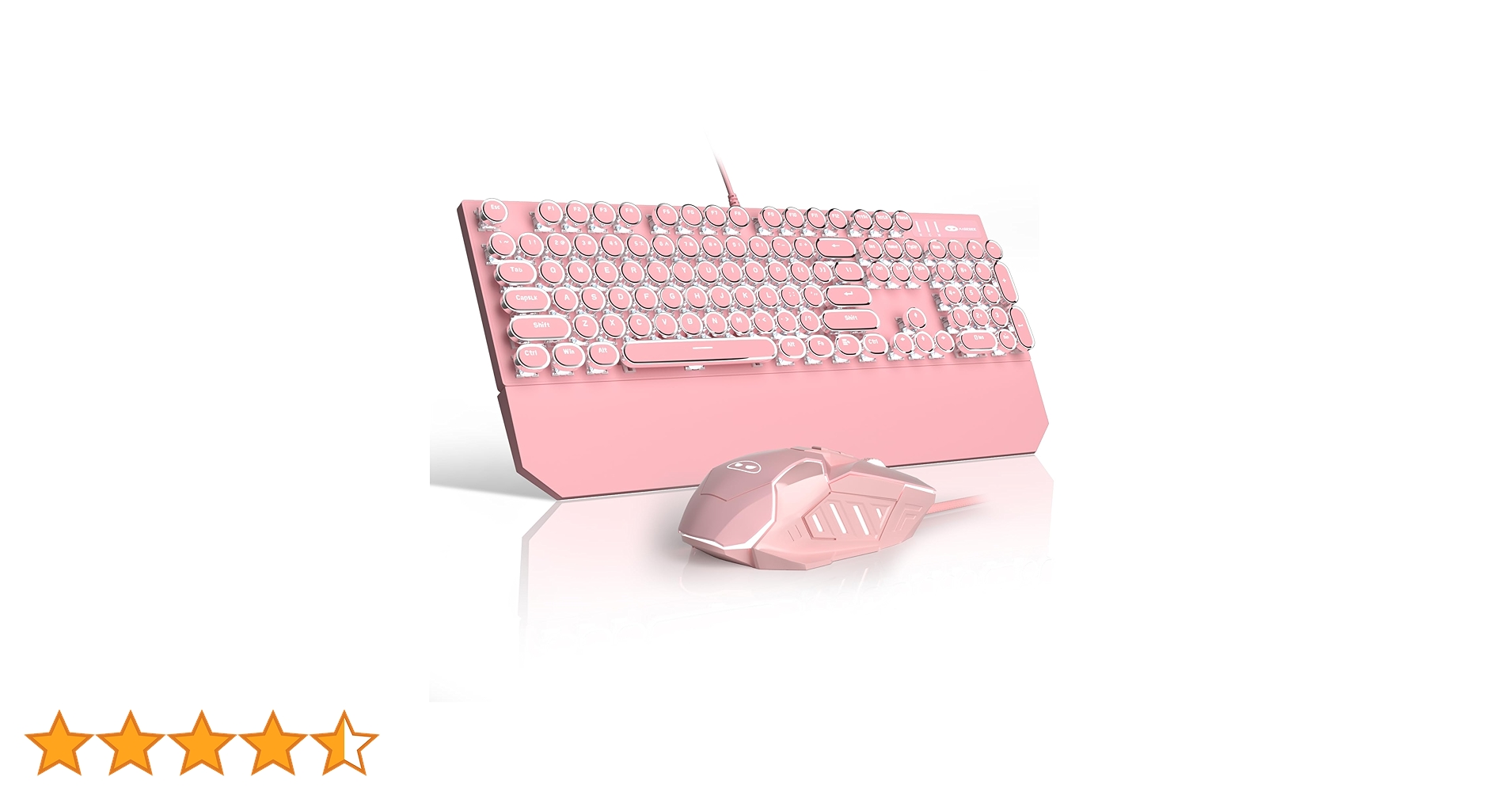 ❤️ピンク タイプライター キーボード❤️マウス付き マウスパッド レトロ Amazon | レトロピンクタイプライタースタイルのキーボードと